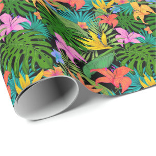 Tropical Colorful Leaf Pattern Wrapping Paper