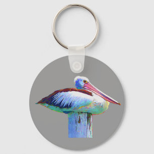 Tropical Coloured Pelican Keychain