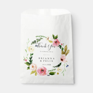 Tropical Colourful Autumn Floral Thank You Wedding Favour Bag