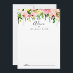 Tropical Colourful Autumn Floral Wedding Advice Card<br><div class="desc">This tropical colourful autumn floral wedding advice card is perfect for a destination wedding. The design features pink, blush, yellow, blue and white watercolor fall peonies with botanical green leaves. These cards are perfect for a wedding, bridal shower, baby shower, graduation party & more. Personalize the cards with the names...</div>