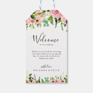 Tropical Colourful Autumn Floral Wedding Welcome Gift Tags