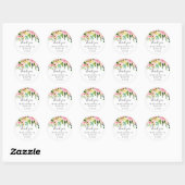 Tropical Colourful Autumn Thank You Wedding Favour Classic Round Sticker (Sheet)