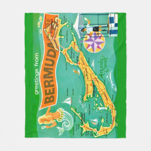 Tropical Colourful Bermuda Fleece Blanket