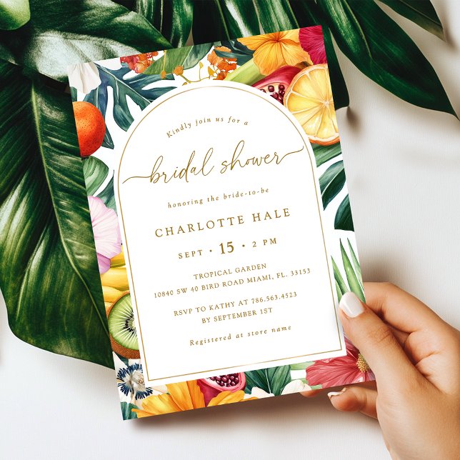 Tropical Colourful Bridal Shower Invitation (Creator Uploaded)