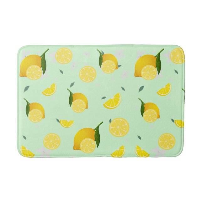 Tropical colourful Citrus SUMMER Orange lemon Slic Bath Mat (Front)