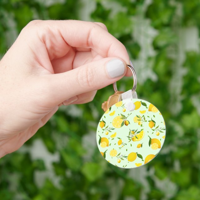 Tropical colourful Citrus SUMMER Orange lemon Slic Keychain (Hand)