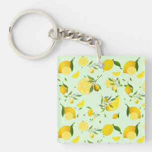 Tropical colourful Citrus SUMMER Orange lemon Slic Keychain