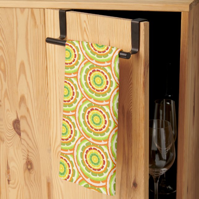 Tropical colourful Citrus SUMMER Orange lemon Slic Kitchen Towel (Thirds Fold)