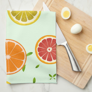 Tropical colourful Citrus SUMMER Orange lemon Slic Kitchen Towel