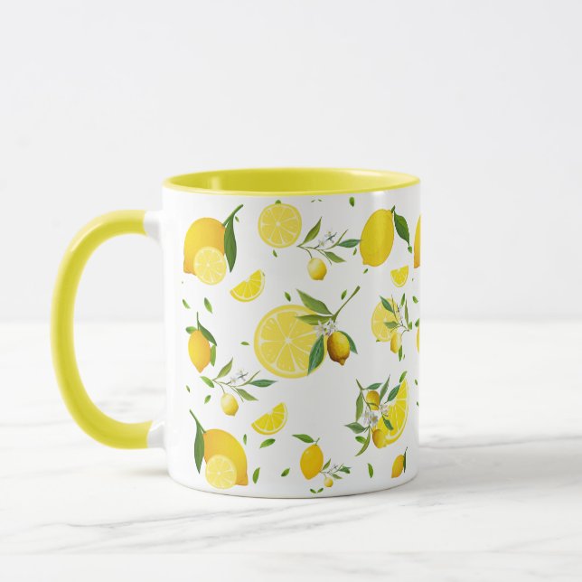 Tropical colourful Citrus SUMMER Orange lemon Slic Mug (Left)