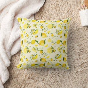 Tropical colourful Citrus SUMMER Orange lemon Slic Throw Pillow