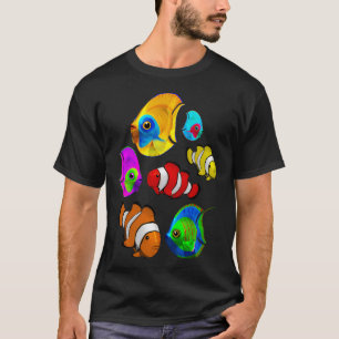 Tropical Colourful Fish Pattern T-Shirt