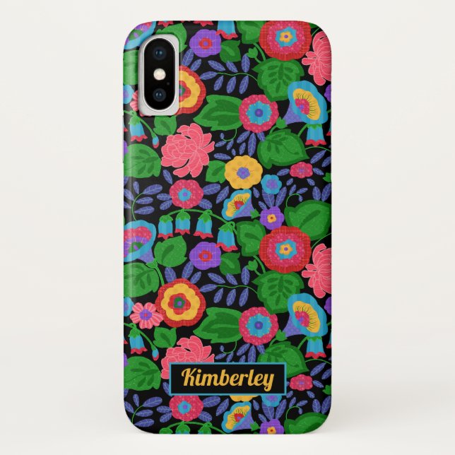 Tropical Colourful Flowers Floral Summer Pattern Case-Mate iPhone Case (Back)