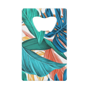 Tropical Colourful Foliage Leaves Nature Credit Card Bottle Opener
