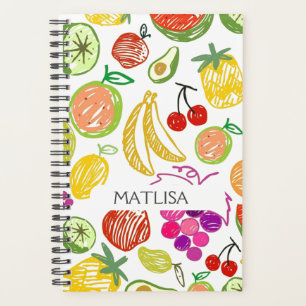 Tropical Colourful Fruit Girly Trendy Name Custom Planner