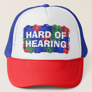 Tropical Colourful Palm Leaves Hard of Hearing Trucker Hat