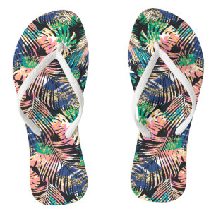 Tropical Colourful Plants Flip Flops