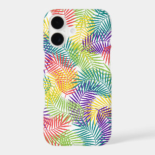 Tropical Colourful Stylized Palm Leafs Pattern