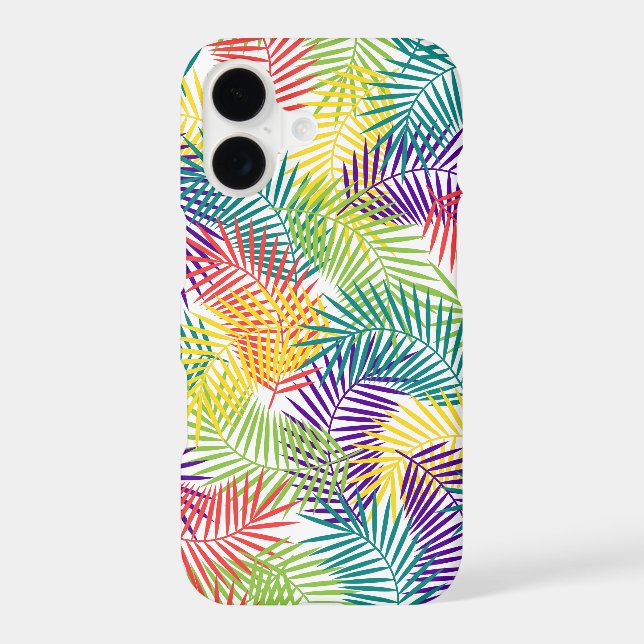 Tropical Colourful Stylized Palm Leafs Pattern (Back)