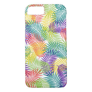 Tropical Colourful Stylized Palm Leafs Pattern iPhone 8/7 Case