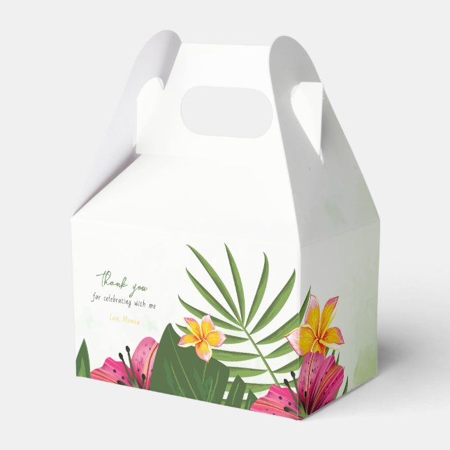 Tropical Colourful Summer Birthday Favour Box (Front Side)