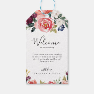 Tropical Colourful Summer Floral Wedding Welcome Gift Tags