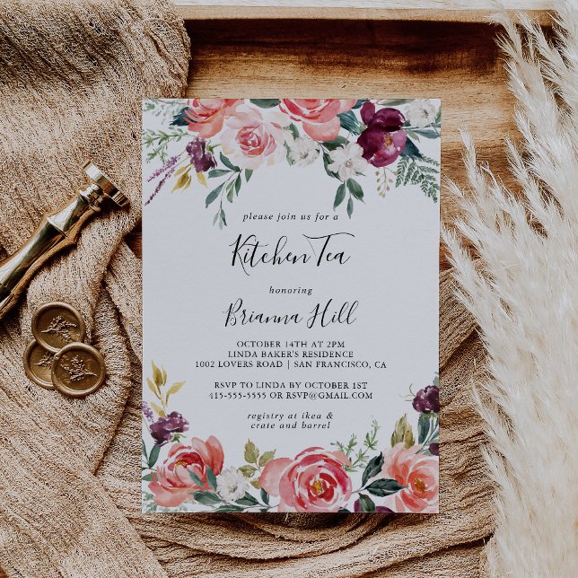 Tropical Colourful Summer Kitchen Tea Bridal Showe Invitation (Creator Uploaded)