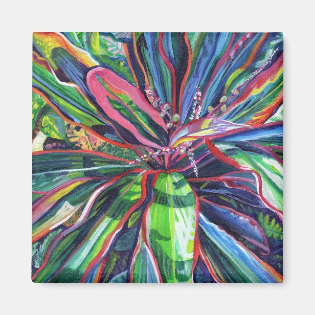 Tropical Colourful Ti Leaves Magnet (Front)