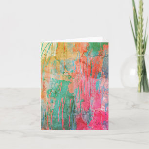 Tropical Colours Abstract All Occasion Folded  Note Card