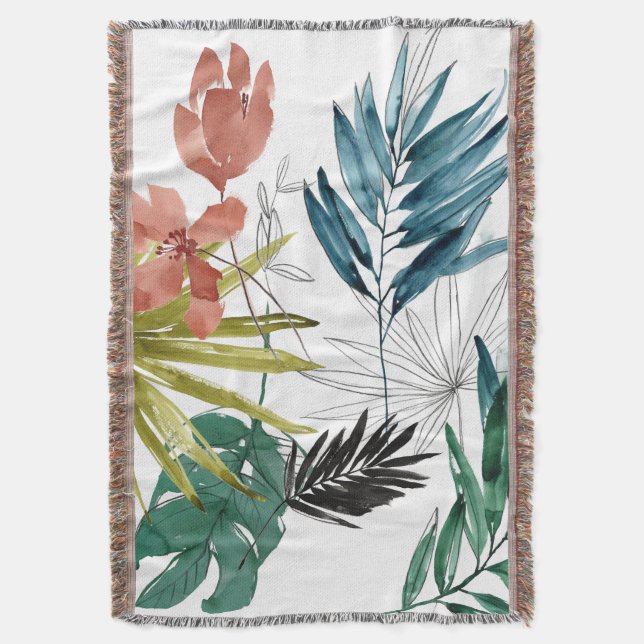 Tropical Composition Throw Blanket (Front Vertical)
