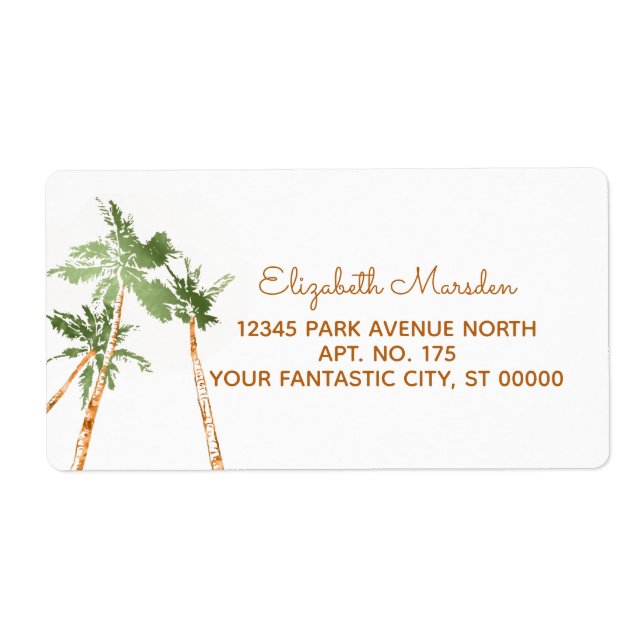 Tropical Copper Palm Trees Beach Shipping (Front)