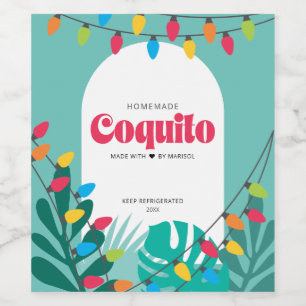 Tropical Coquito Christmas Wine Label