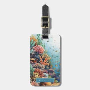 Tropical Coral Luggage Tag