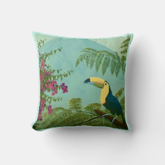 Tropical Costa Rica Postcard Throw Pillow