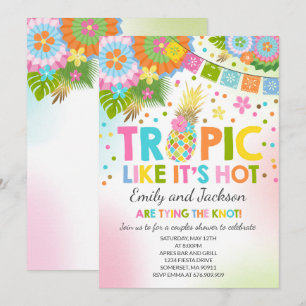 Tropical Couples Douche Invitation Douche Tropical