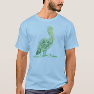 Tropical Crane-Ecru T-Shirt