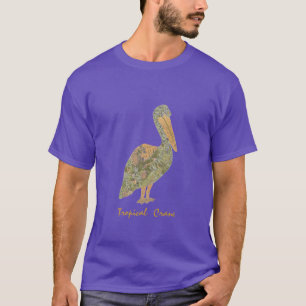 Tropical Crane-Orange T-Shirt