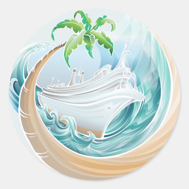 Tropical Cruise Classic Round Sticker (Front)