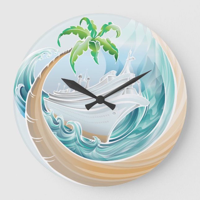 Tropical Cruise Large Clock (Front)