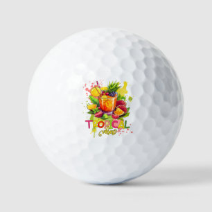 Tropical Cubes - Summer Vibes Watercolor Fruits Golf Balls