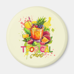 Tropical Cubes - Summer Vibes Watercolor Fruits Magnet