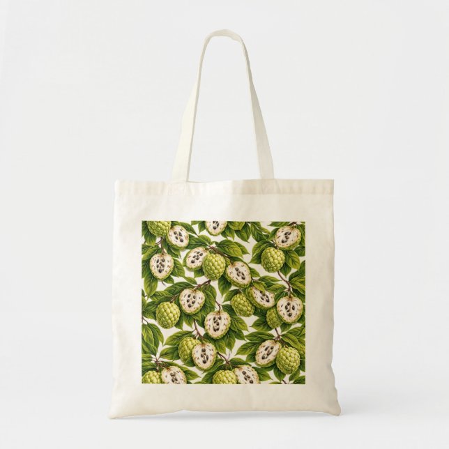 Tropical Custard Apple Pattern Tote Bag (Front)