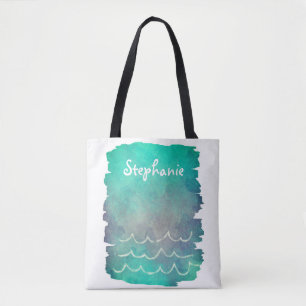 tropical custom personalized tote bag ocean design