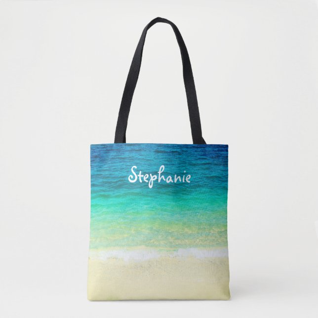 tropical custom personalized tote beach design (Front)