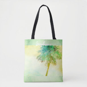 tropical custom personalized tote palm trees bag