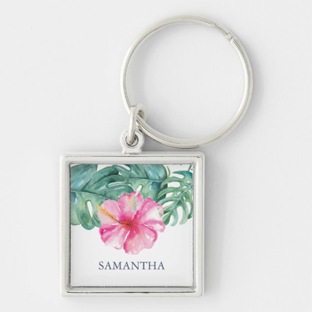 Tropical Customizable Keychains Personalised (Front)