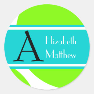 Tropical Customize Last and First Name Sticker