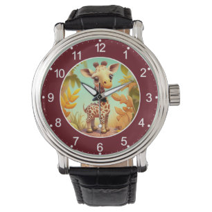 Tropical Cute Baby Giraffe Cartoon-37560 Watch