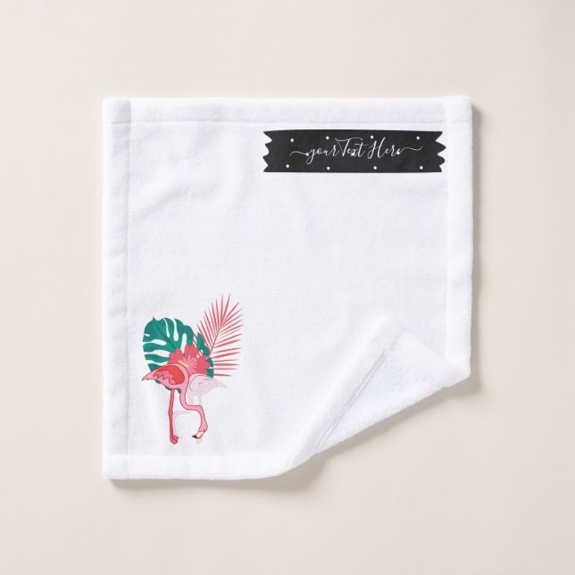Tropical Cute drôle d'aquarelle flamand motif Wa (Gant de toilette)