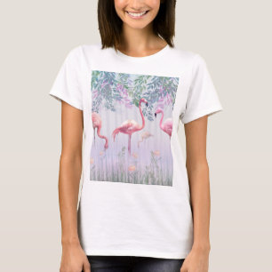 Tropical Cute Family Pink Flamingos T-Shirt